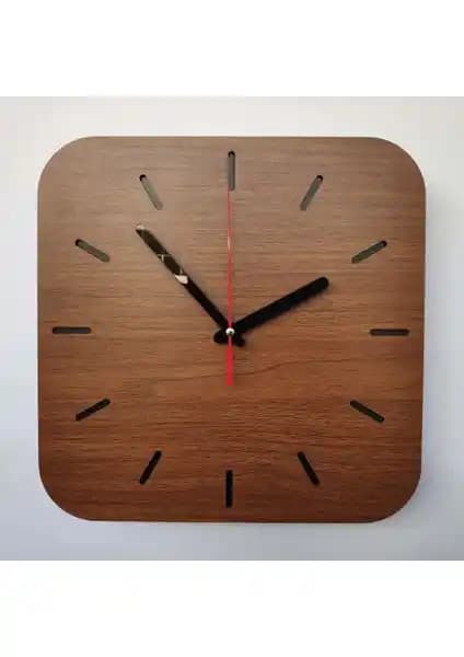 Desen Sanat Minimalist Ahşap Kare Saat: Modern ve Şık Dekorasyon İçin Tasarım