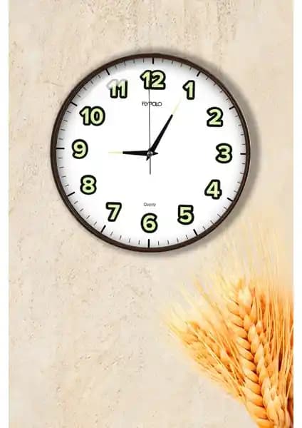 Emya Home Fosforlu Duvar Saati 29 cm Modern Tasarım ve Gece Parlaklığı Özelliğiyle