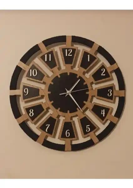 Ergeç Tasarım Dekoratif Ahşap Duvar Saati: Modern ve Şık İç Mekan Dekorasyonu İçin