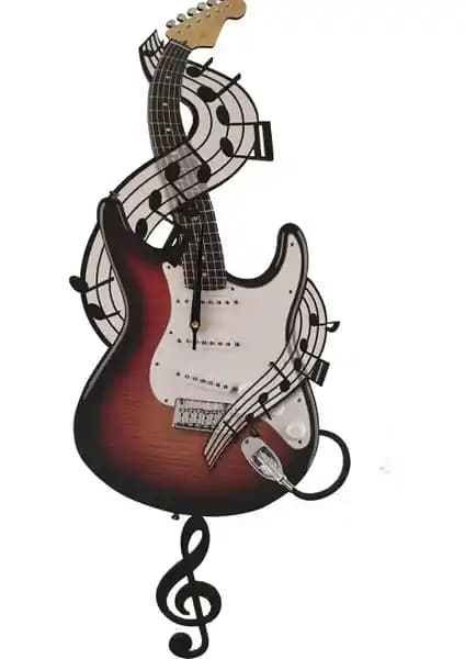 Gitar Sallanan Sarkaçlı Duvar Saati: Estetik ve Fonksiyonel Tasarım