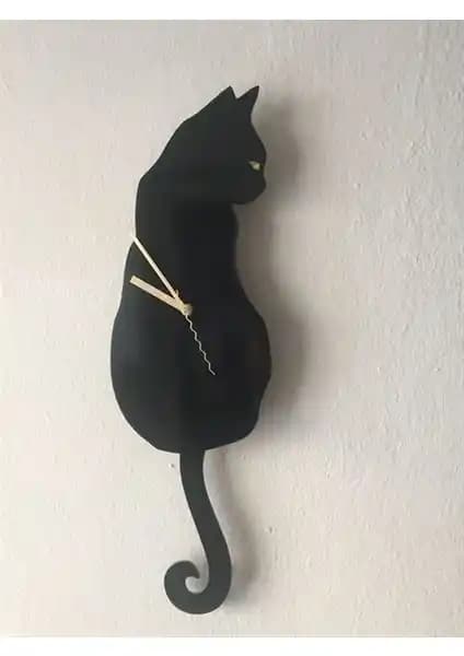 Good Time Siyah Kedi Sallanır Sarkaçlı Duvar Saati Dekoratif ve İşlevsel Tasarımıyla Dikkat Çekiyor