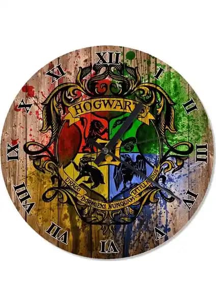 Harry Potter Hogwarts Temalı Duvar Saati Yüksek Kalite ve Estetik Tasarım
