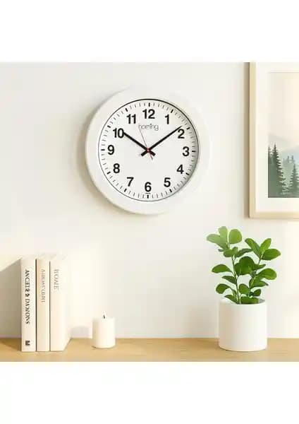 Homing Brook Beyaz Çerçeve Modern Duvar Saati: Şık ve Fonksiyonel Tasarım Özellikleri