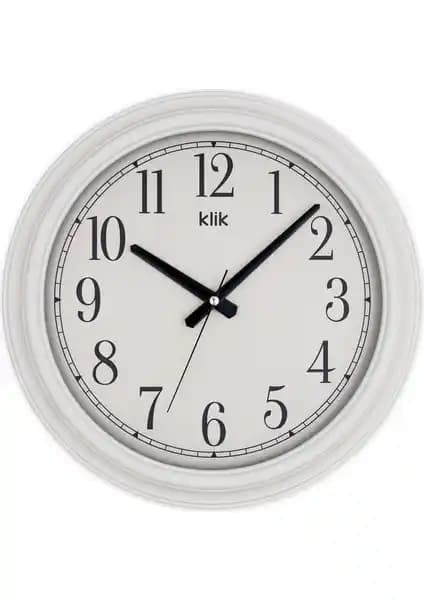 Klik Beta Beyaz Klasik Duvar Saati: Şık ve Fonksiyonel Dekorasyon Parçası