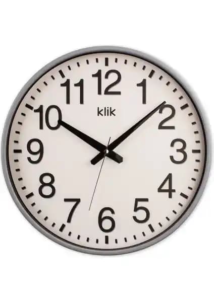 Klik Simplex Gri Minimalist Duvar Saati: Modern ve Şık Dekorasyon Unsuru