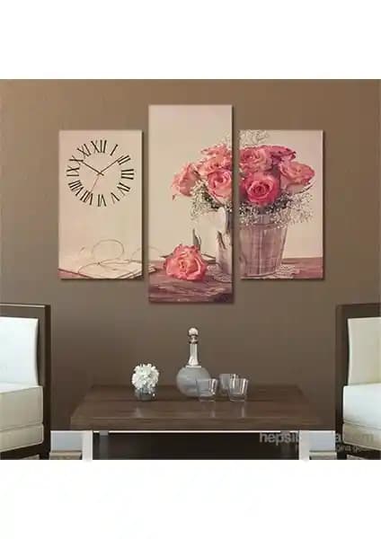 Letters And Roses Tablo Saat: Estetik ve Dayanıklı Modern Dekorasyon Parçası