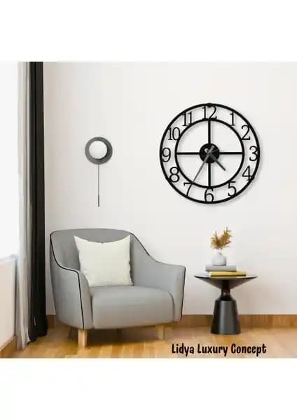 Lidya Luxury Concept Metal Duvar Saati: Modern ve Dayanıklı Dekoratif Saat