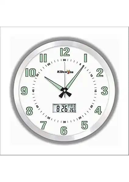 M3 Decorium 40 cm Aluminyum Kasa Modern Duvar Saati ve Termometre Özellikleri
