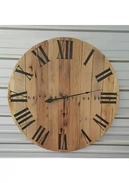Markakanvas Ahşap Yuvarlak Duvar Saati: Modern ve Doğal Tasarım ile Şıklık Katın
