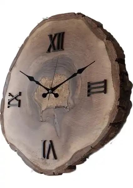 Markakanvas Doğal Masif Ahşap Duvar Saati: Şık ve Dayanıklı Dekoratif Ürün