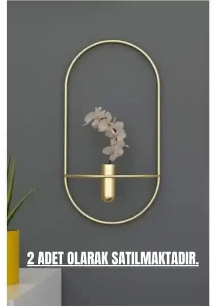 MetaQuartz Gold Oval Çiçeklikler Modern ve Zarif İç Mekan Dekorasyon Ürünleri