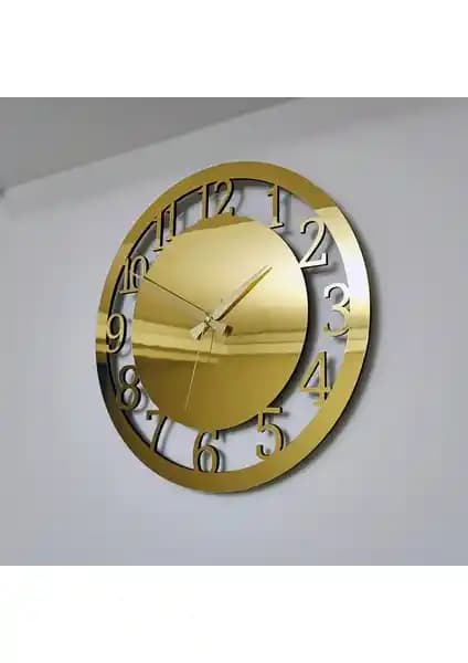 Modern Gold Aynalı Dekoratif Duvar Saati ile İç Mekanlara Şıklık Katın