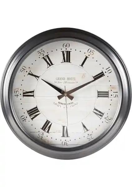 Mudo Home Grand Hotel Siyah Duvar Saati 46CM Modern ve Şık Dekoratif Saat