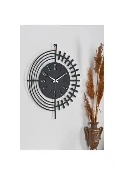 Muyika Dubai Metal Siyah Duvar Saati Modern ve Şık İç Mekan Dekorasyonu İçin