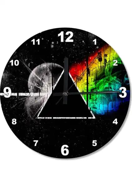 Pink Floyd Temalı Ahşap Duvar Saati Modern Dekorasyon ve Müzik Severler İçin