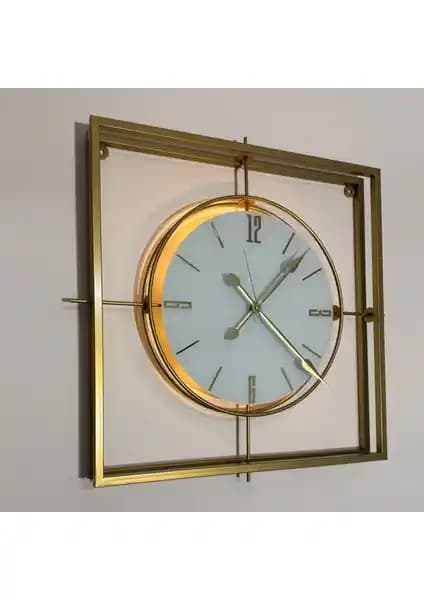 Sevinç Konsept Gold Kristal Square 60 cm Modern Duvar Saati Şık ve Fonksiyonel Tasarım