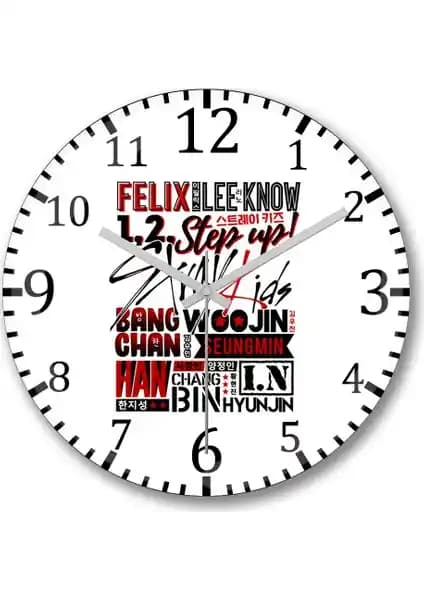 Stray Kids Font Collage Duvar Saati: Modern ve Şık Dekoratif Tasarım Çözümü