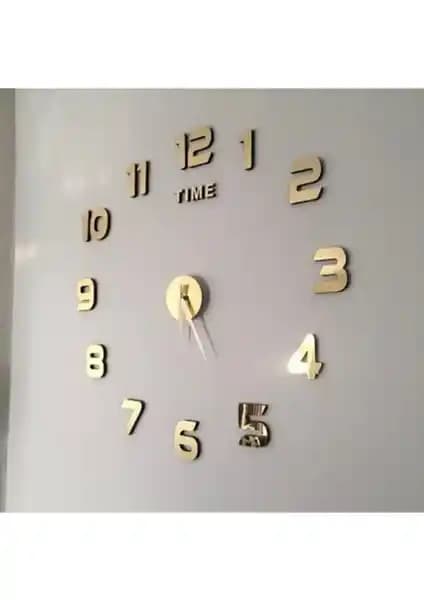 Wooden Factory Türkçe Altın Saat: Şık ve Dekoratif Modern Duvar Saati Tasarımı