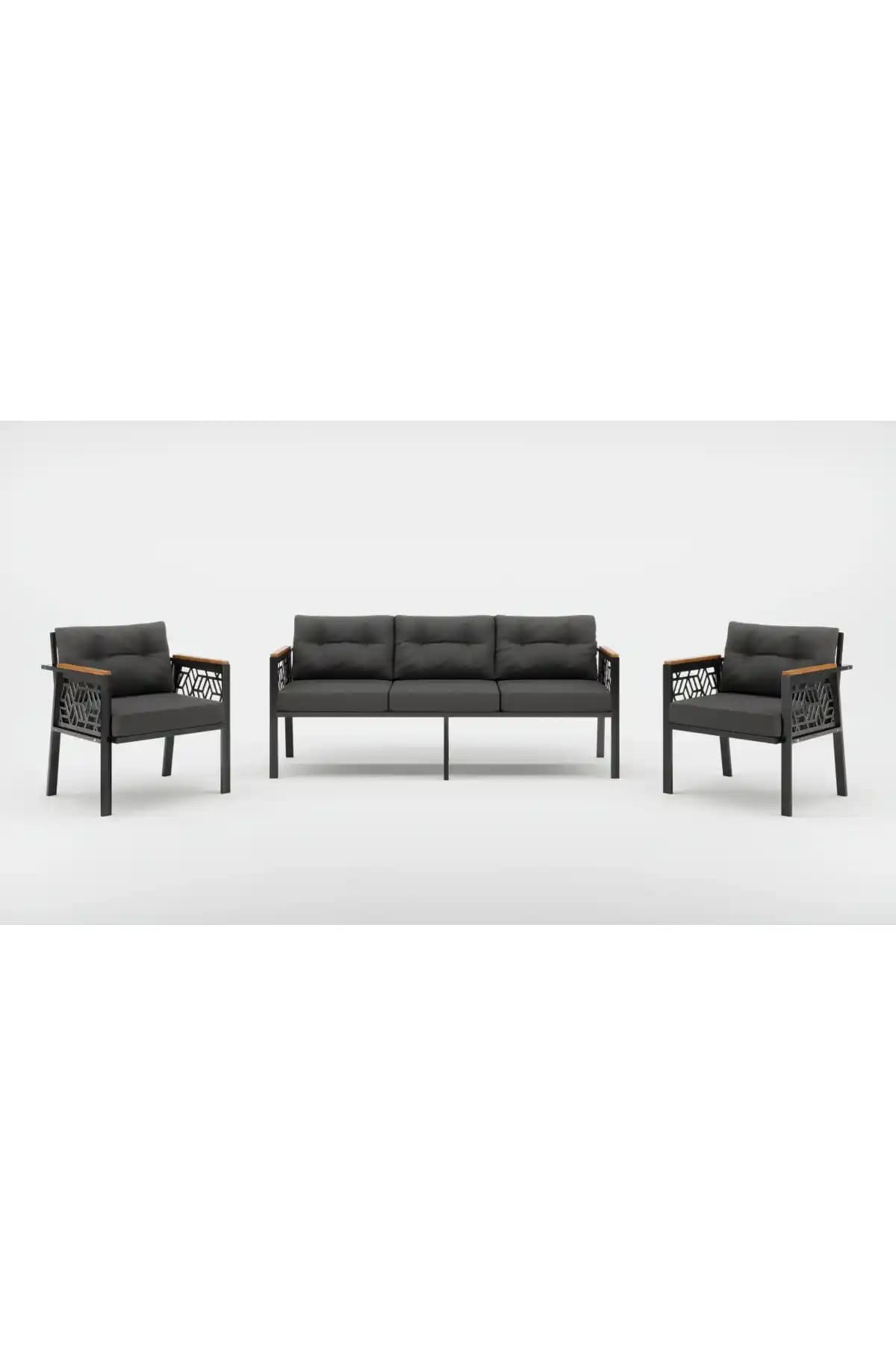 a<dı>mshops 3+1+1 MELİSA Balkon Bahçe Kafe Oturma Takımı Metal Dayanıklı Tasarım