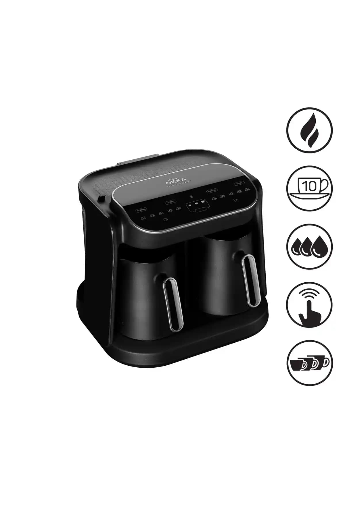 Arzum Okka Grandio Duo 10 Fincan Kapasiteli Közde Türk Kahvesi Makinesi Krom