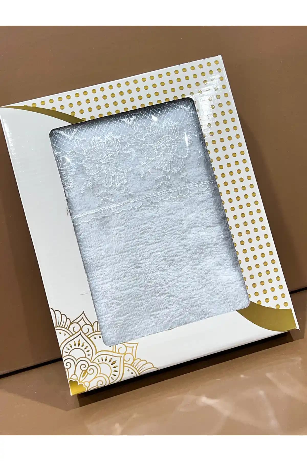 AYHANHOME Güpürlü Çeyizlik Pamuklu El Yüz Havlusu 50x90 cm Şık Tasarım