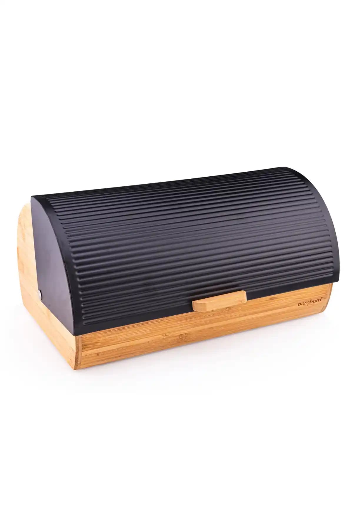 Bambum Renzo Siyah Ekmek Saklama Kabı - Doğal Bambu ile Uzun Süre Tazelik