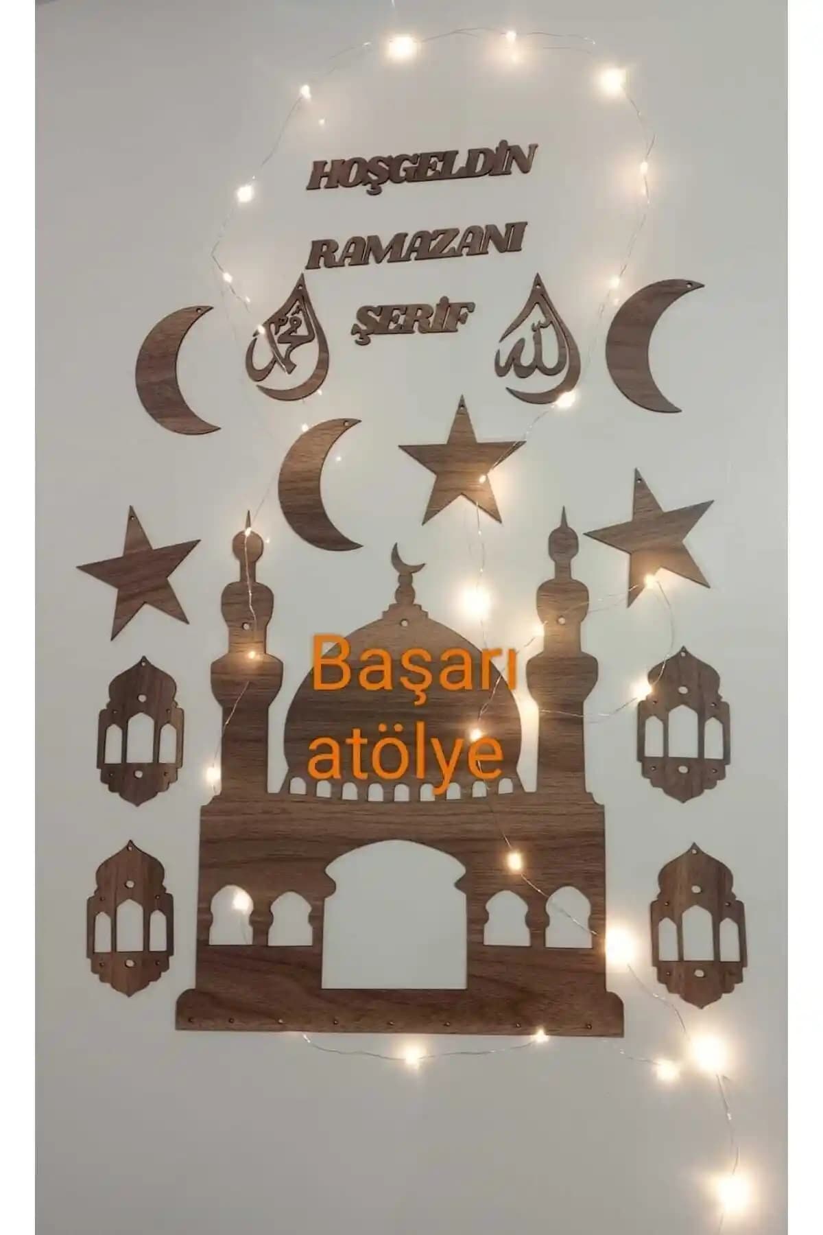 BAŞARI ATÖLYE Ahşap Işıklı Ramazan Süsü: Geleneksel ve Modern Dekorasyonun Şıklığı