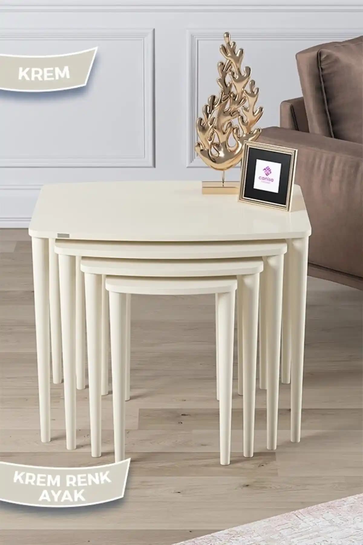 Canisa Anka Serisi 1. Sınıf 4'lü Zigon Sehpa Takımı Modern ve Dayanıklı Tasarım