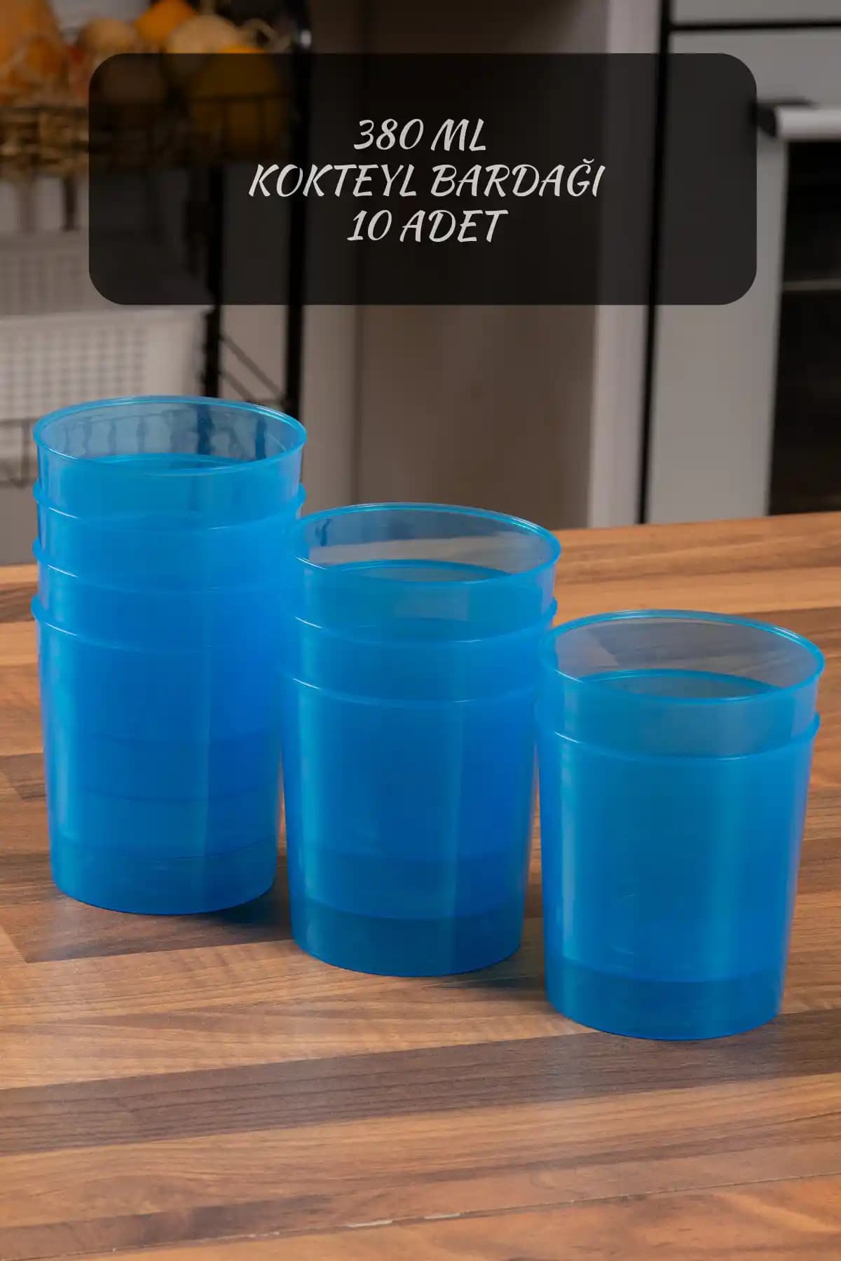 Codemfire Kırılmaz Bardak ve Kase Seti 10 Parça Mavi 380 cc Dayanıklı Plastik Kaplar