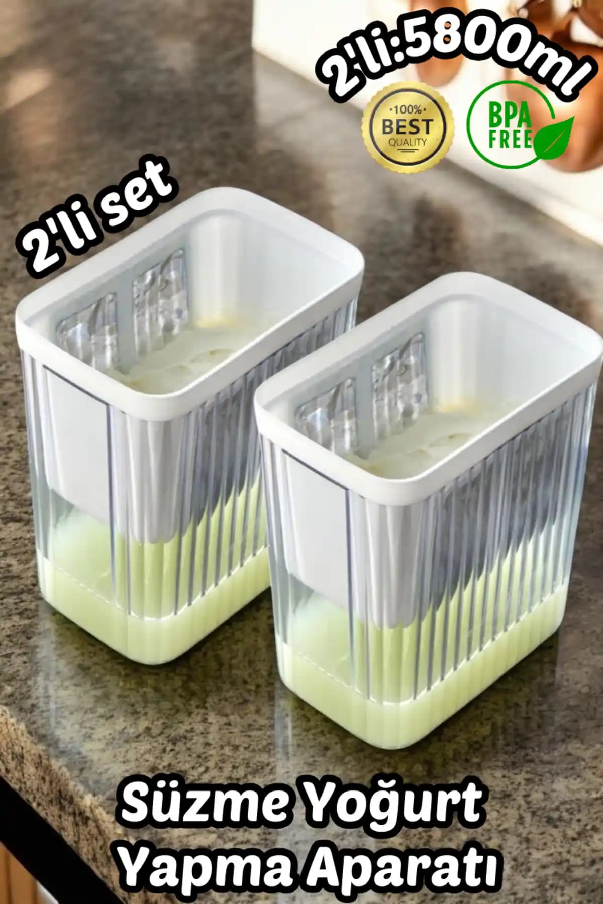 Comprox 2x2200ml Yoğurt Süzme Aparatı: Evde Pratik ve Sağlıklı Yoğurt Süzme Çözümü