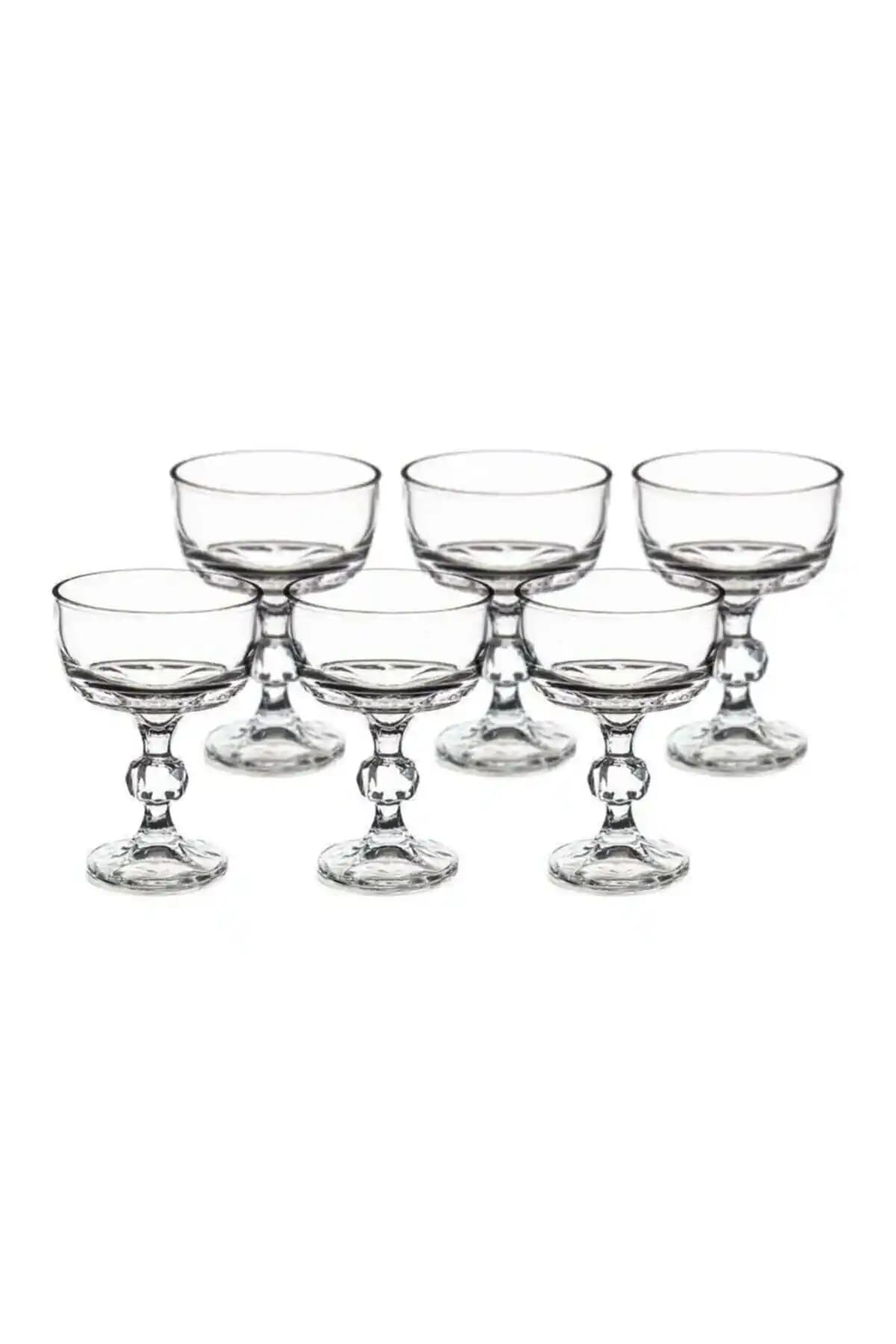 Crystalita Magnolia Cup 6'lı Tatlı ve Dondurma Kasesi Seti - Şeffaf ve Dayanıklı Cam