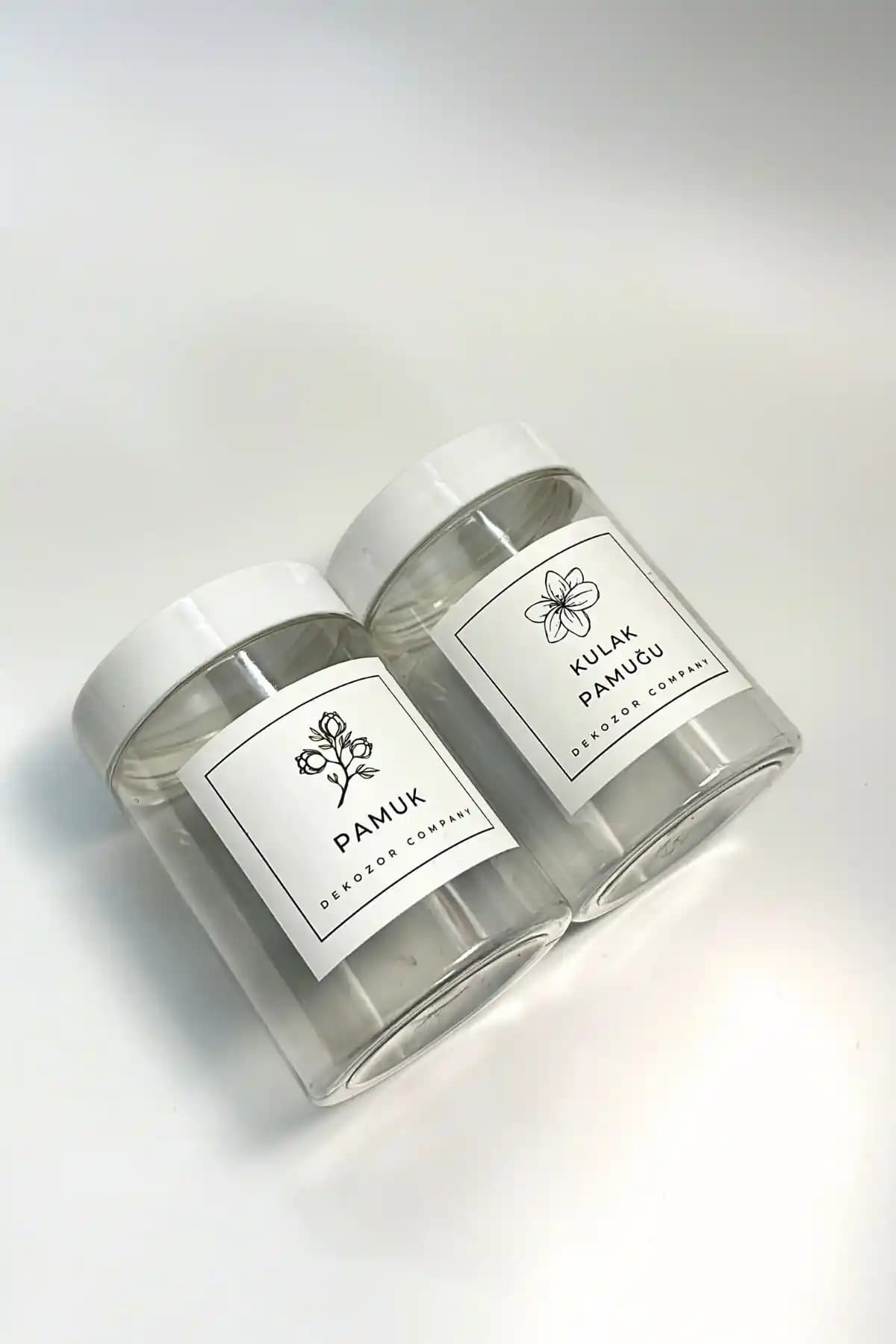 DEKOZOR COMPANY 200 ml Kapasiteli Şeffaf ve Dayanıklı Kulak Pamuğu Kutusu