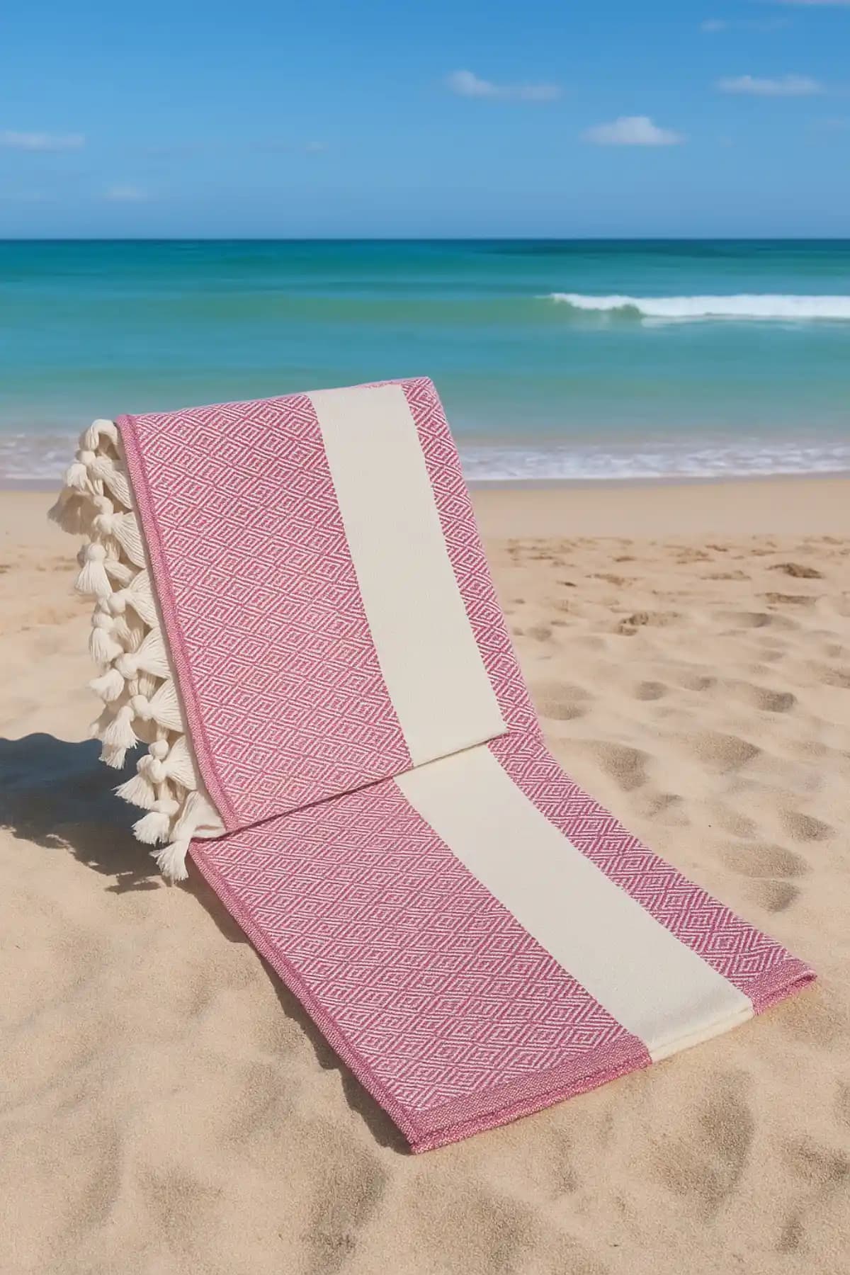 Fabric Box %100 Doğal Pamuk Elmas Peştemal: Çok Amaçlı Banyo ve Plaj Havlusu