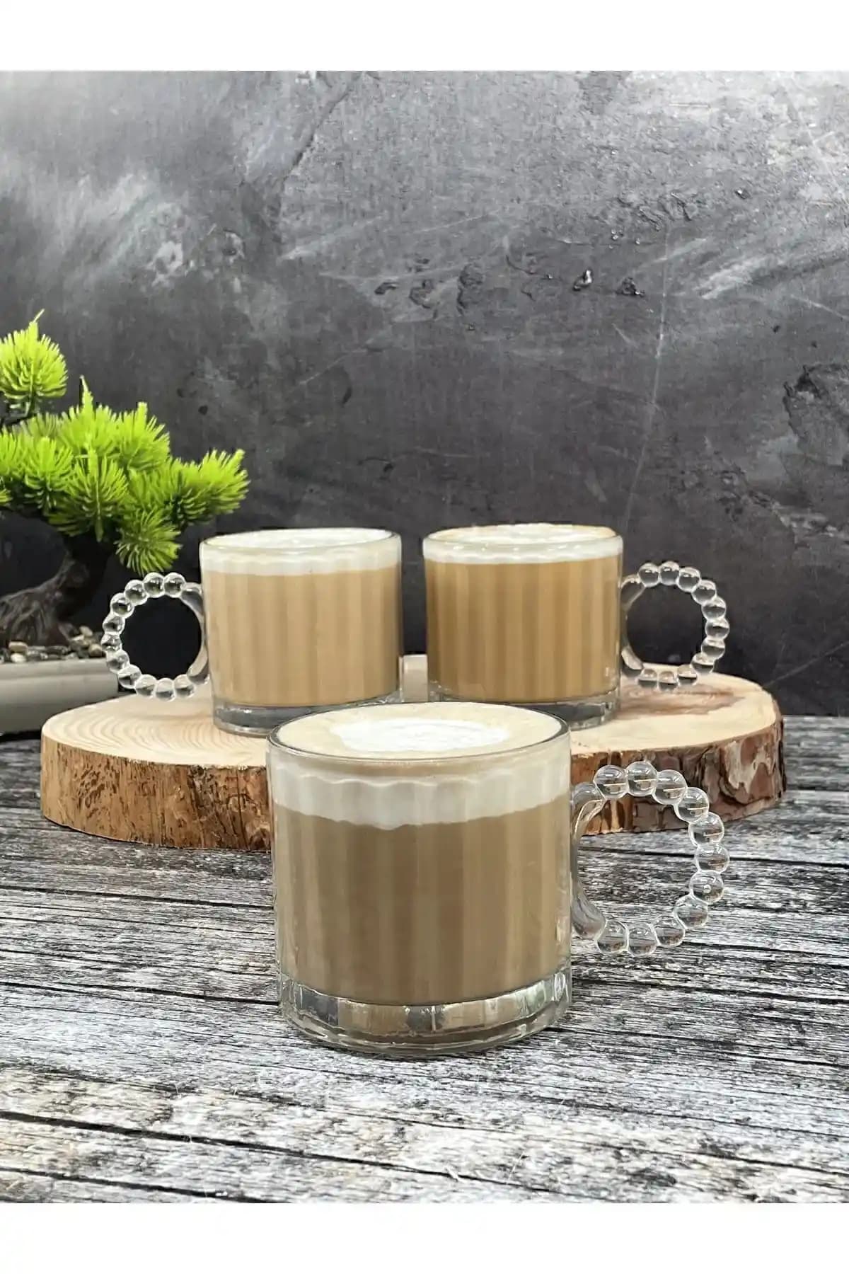 Genel Markalar 1 Adet Kulplu Boncuk Kahve Yanı Su Bardağı - Şık ve Fonksiyonel Tasarım