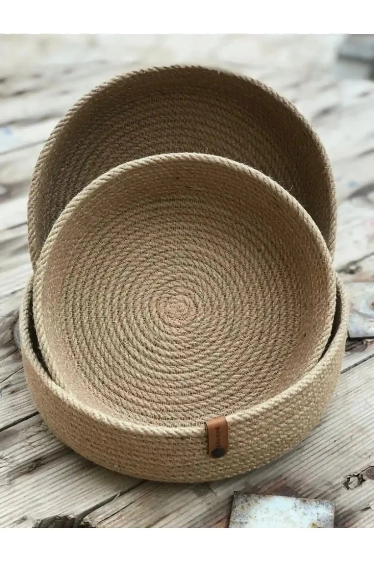 GLASS HOME 3'lü Hasır Sepet Takımı ile Doğal ve Fonksiyonel Depolama Çözümü