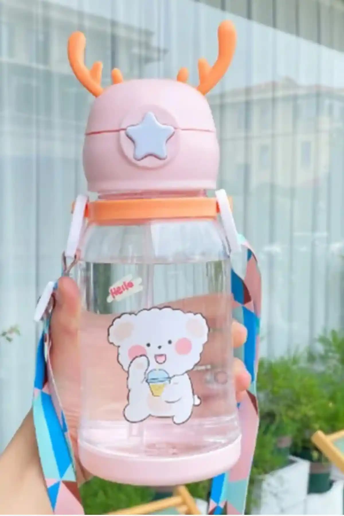 İndirimKap Geyikli Çocuk Suluğu: Sağlıklı, Ergonomik ve Damlatmaz 500 ml Suluk