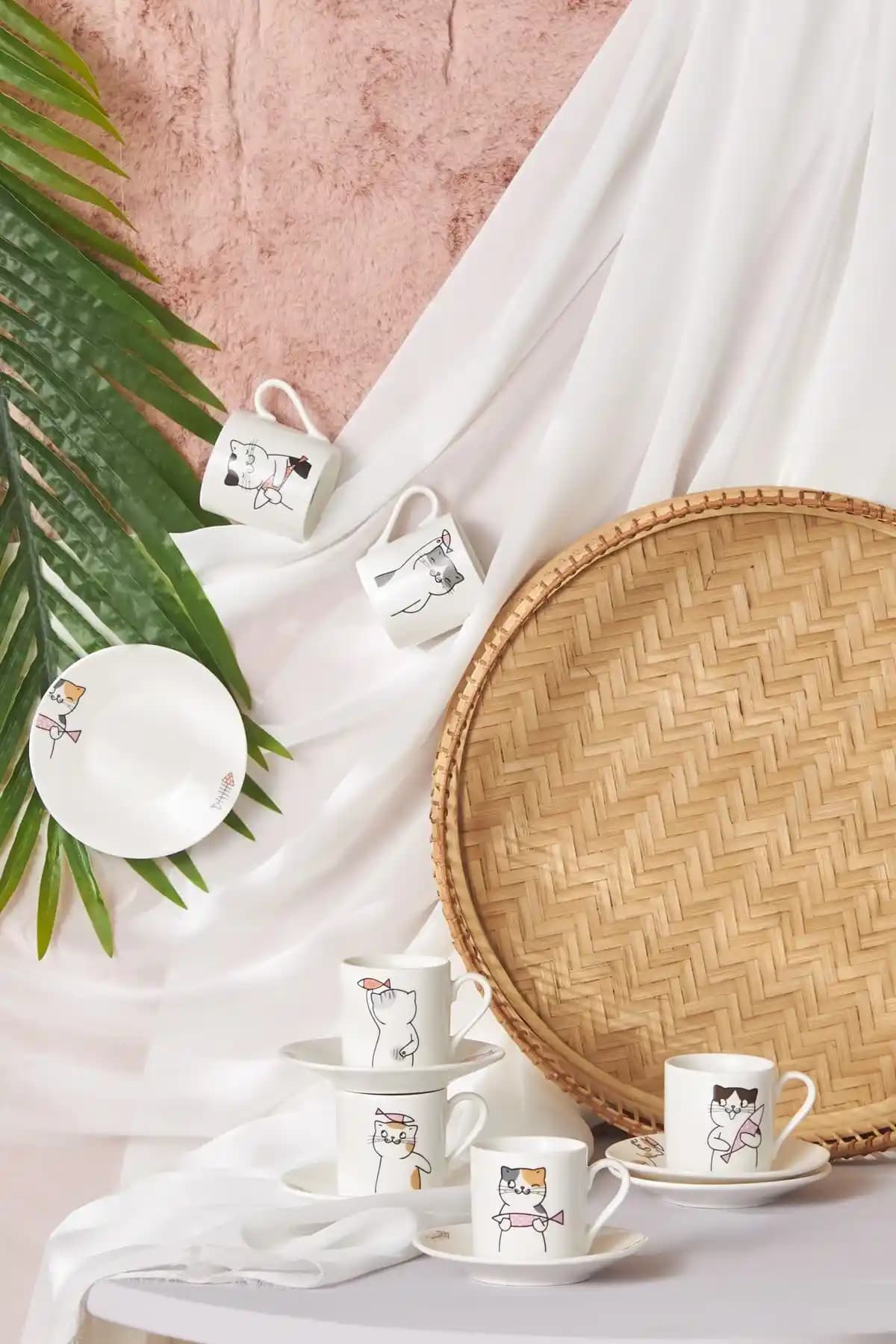Karaca Kedili 6 Kişilik 80 ml Kahve Fincanı Takımı – Estetik ve Fonksiyonel Tasarım