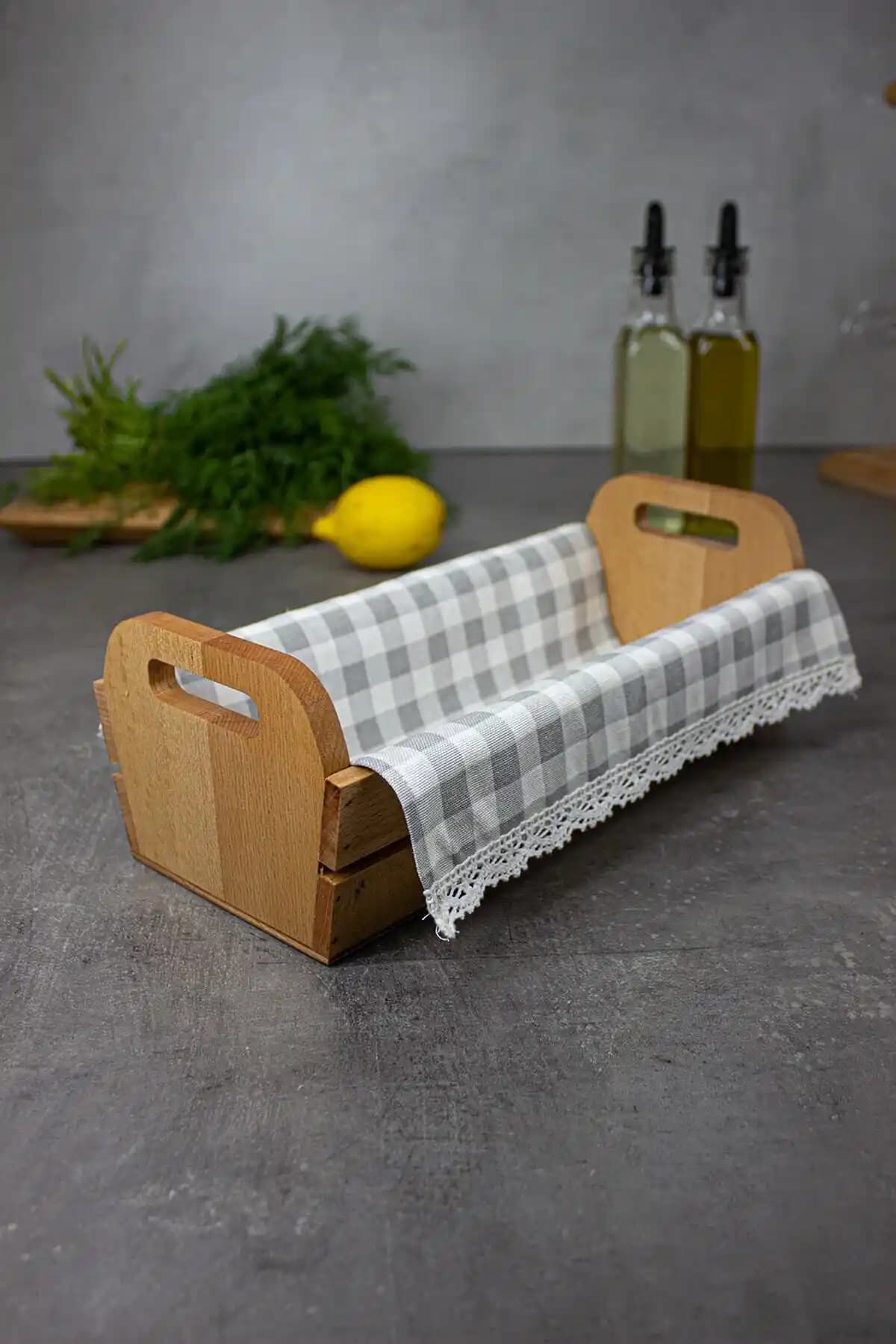 KukiWood Ahşap Ekmeklik ve Ekmek Kutusu Sepeti – Rustik ve Sağlıklı Tasarım