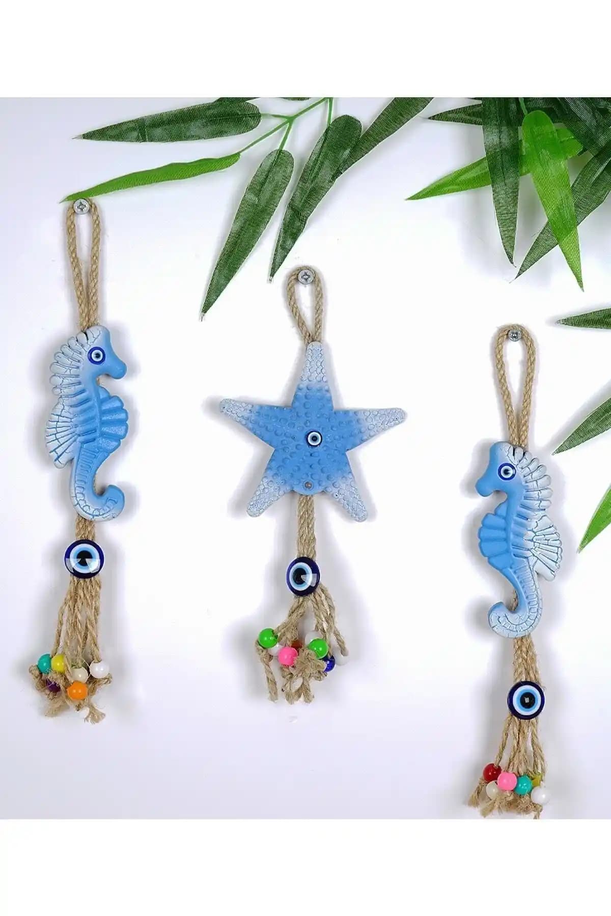 Kumbaraavm 3'lü Çatlatma Set: Deniz Temalı Canlı Renkli Duvar Süsleri