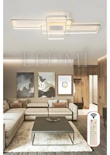 Ledmi Lighting Yüksek Aydınlatmalı Dikdörtgen Siyah Tavan LED Avize - Modern ve Fonksiyonel Tasarım