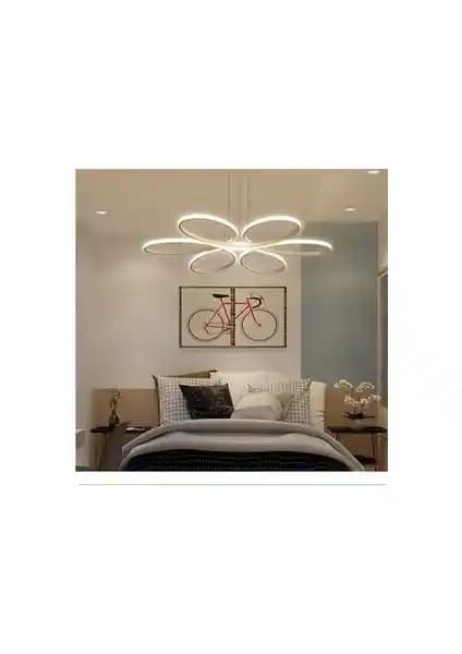 Liwora Stella Modern Beyaz Spor Avize: Ayarlanabilir Yükseklik ve Enerji Tasarruflu LED