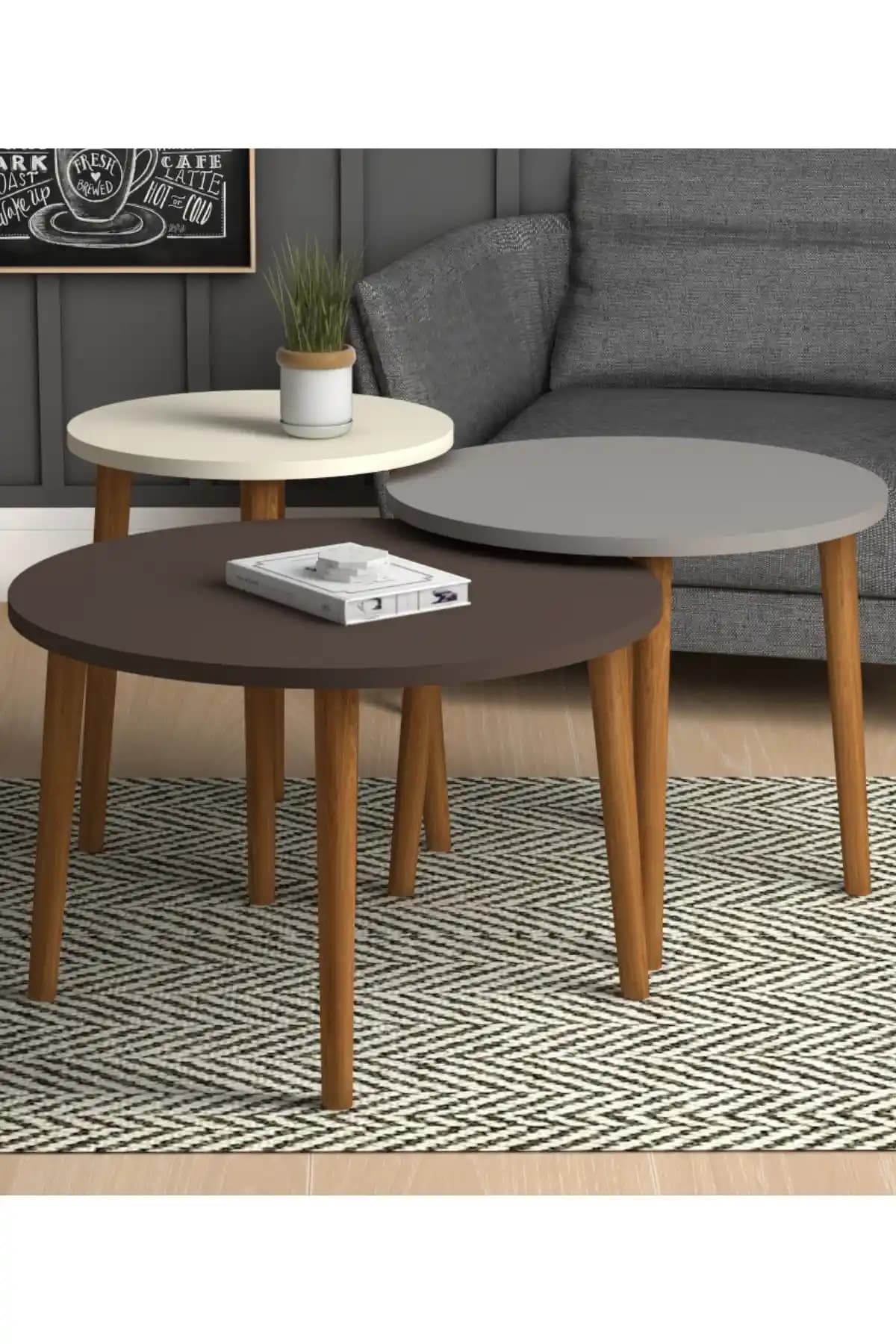 Monte Sehpa Roma 3'lü Ortasehpa: Retro ve Modern Tasarımın Şık Buluşması