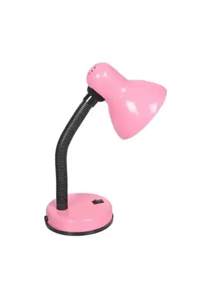 Pelsan Pembe Masa Lambası: Metal Gövdeli, Esnek Başlıklı Çalışma Aydınlatması