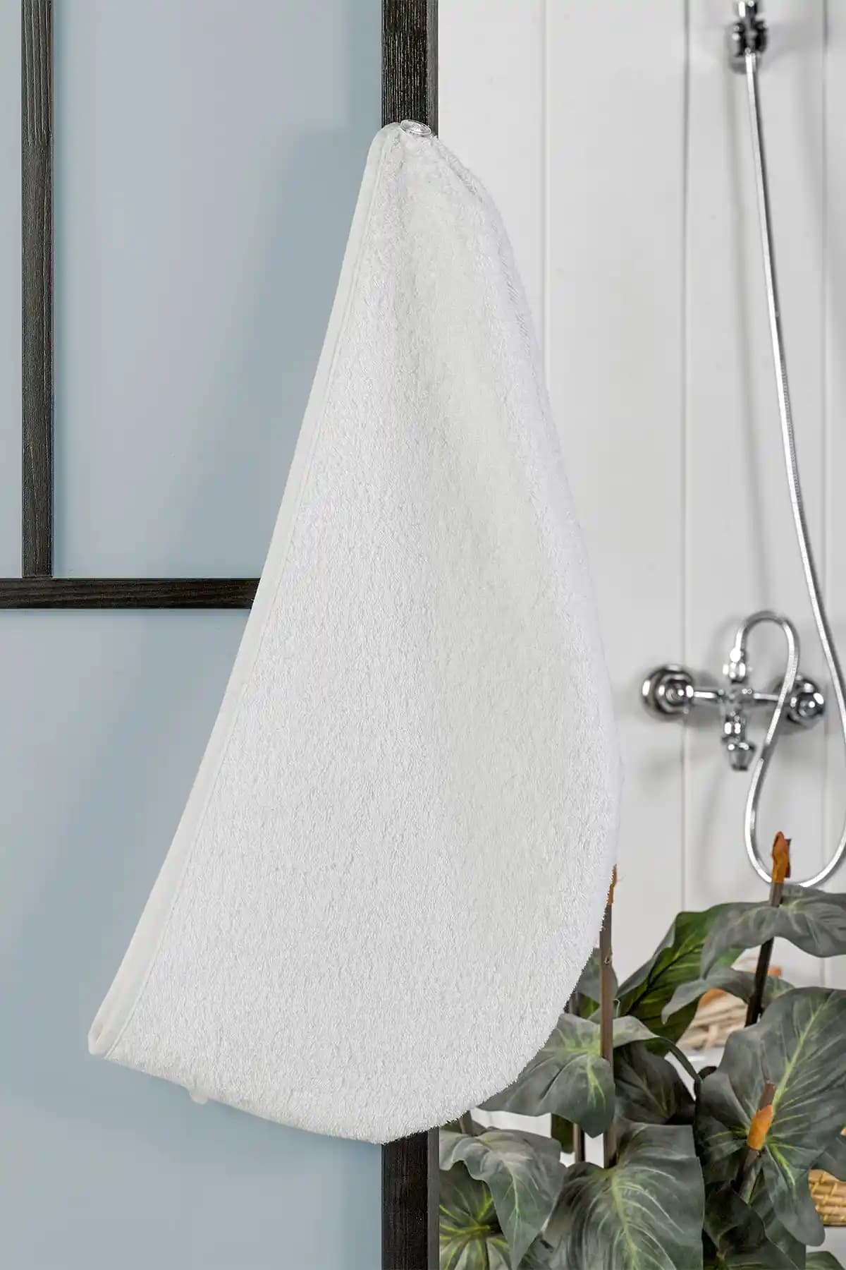 Semecca Düğmeli Saç Kurutma Bonesi Beyaz - Hızlı ve Nazik Saç Kurutma Çözümü