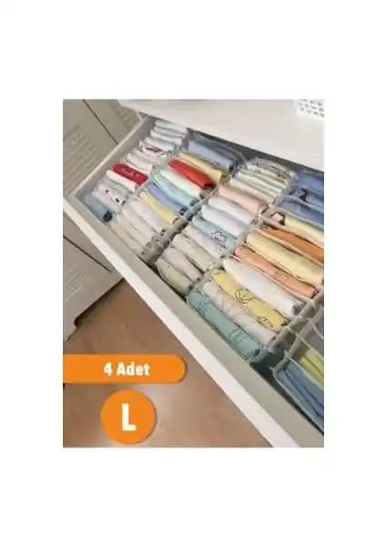 Serstil 4 Adet Large 8 Gözlü Çekmece İçi Düzenleyici Organizer Seti ile Pratik Düzen