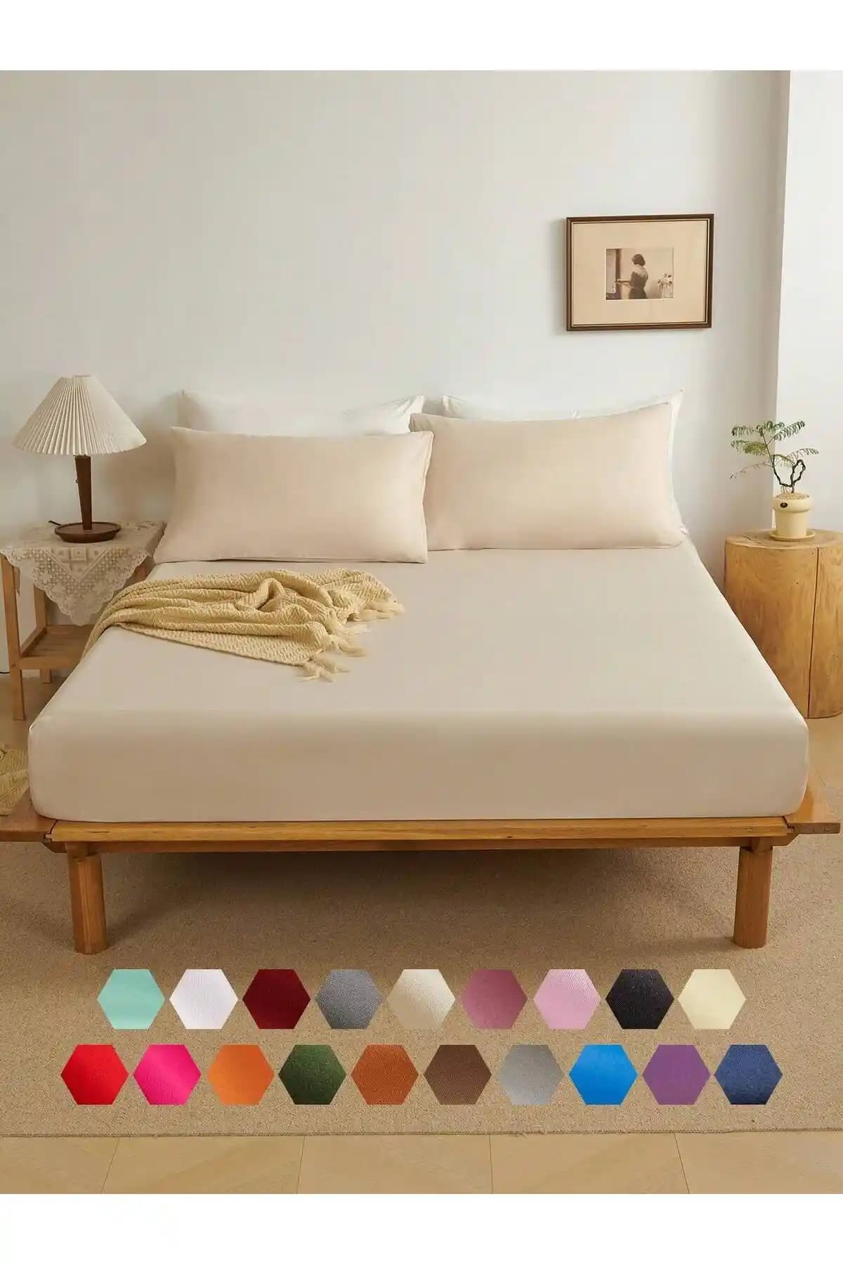 Soft Colours Çift Kişilik Lastikli Çarşaf Seti: Konfor ve Şıklık Bir Arada