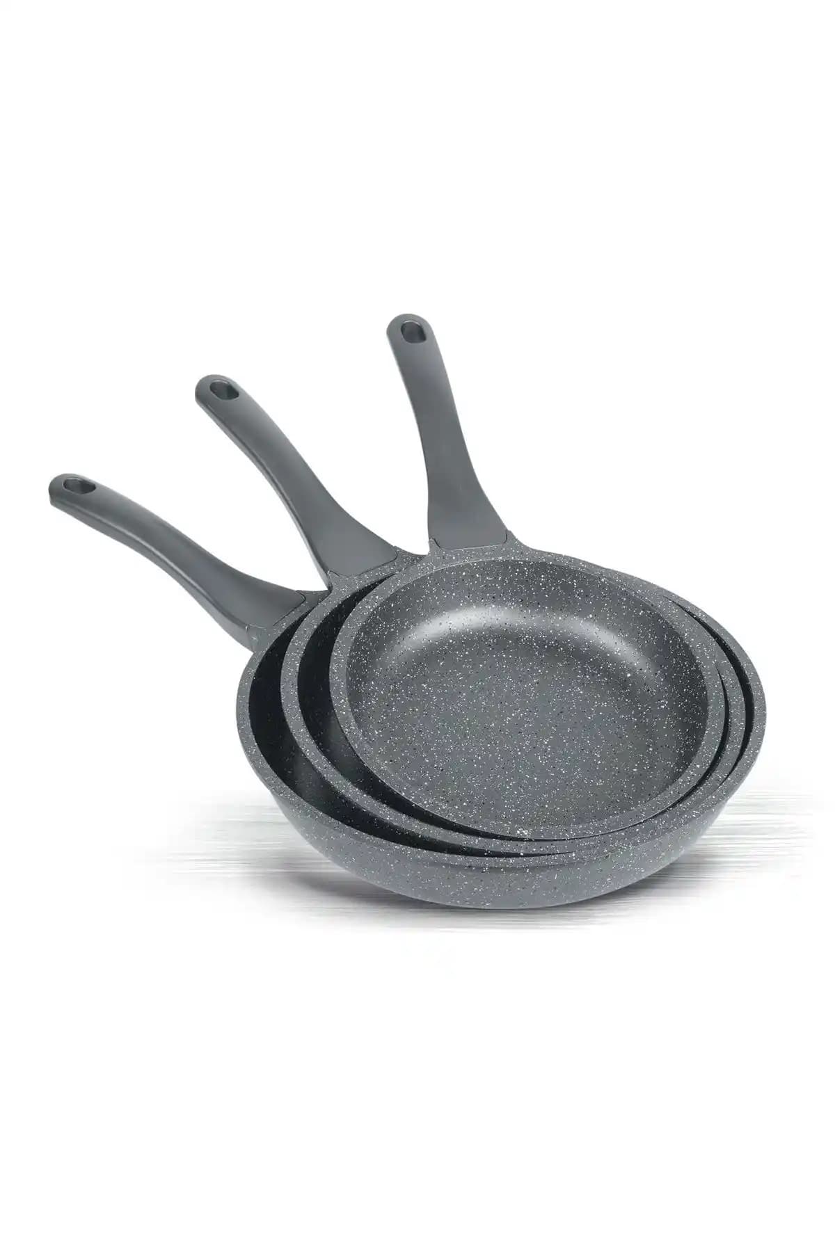 ThermoAD Granit Döküm Tava Seti 3’lü Gri: Dayanıklı ve Yapışmaz Mutfak Gereci