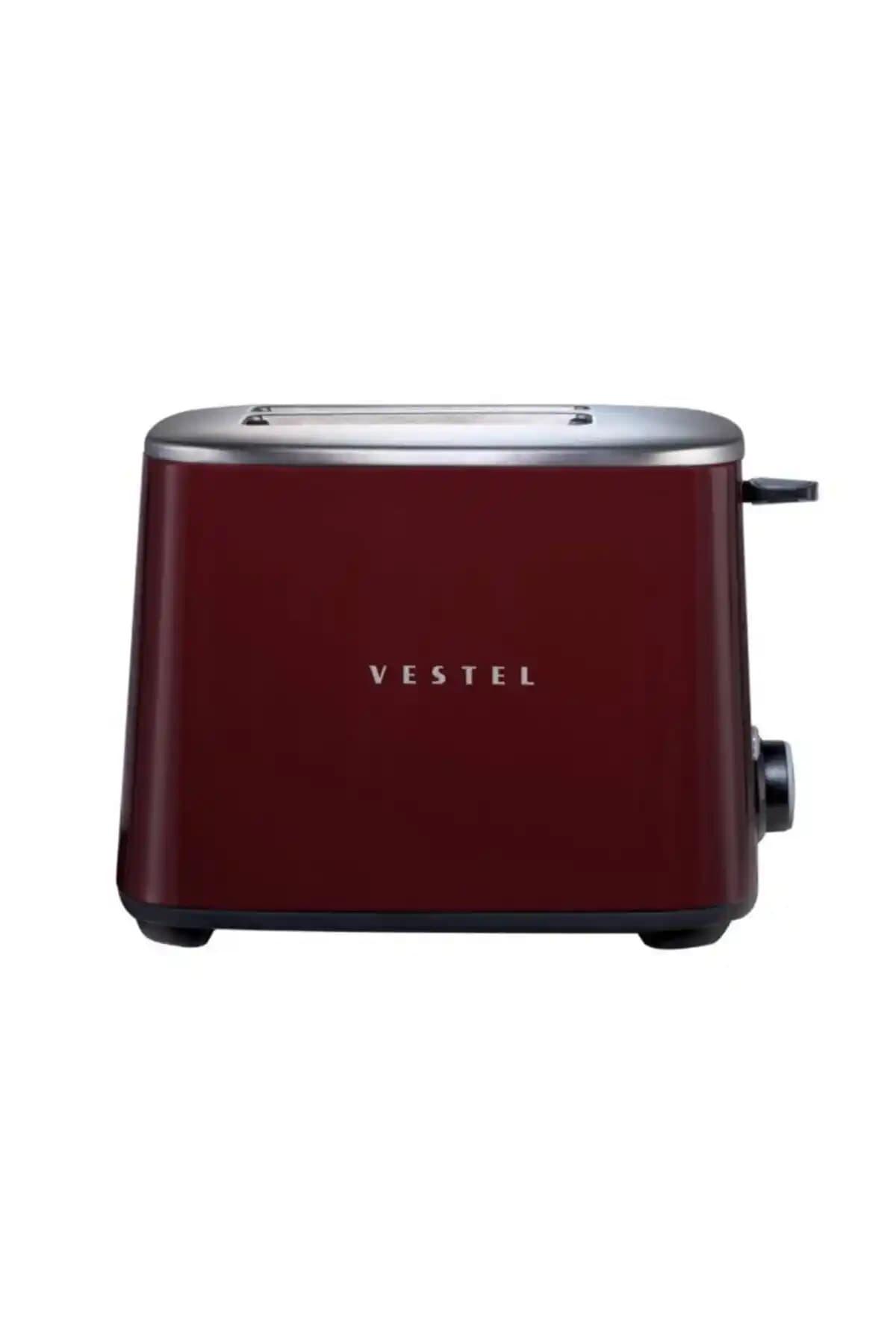 VESTEL Retro Bordo 2 Dilim Ekmek Kızartma Makinesi ile Şık ve Fonksiyonel Kahvaltı Çözümü