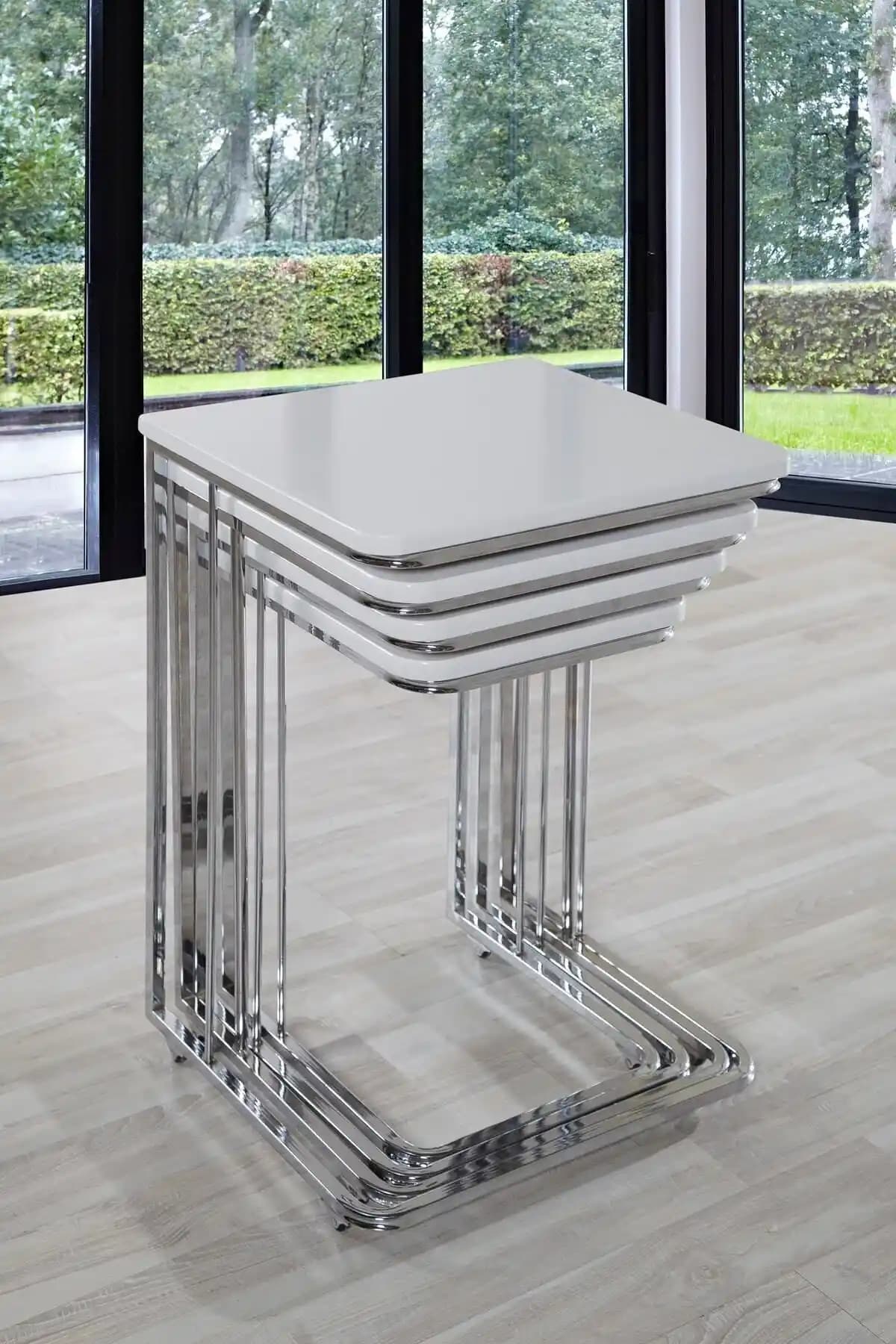 Veys Sehpa Vegas Zigon Sehpa - Modern, Fonksiyonel ve Dayanıklı Beyaz Tasarım