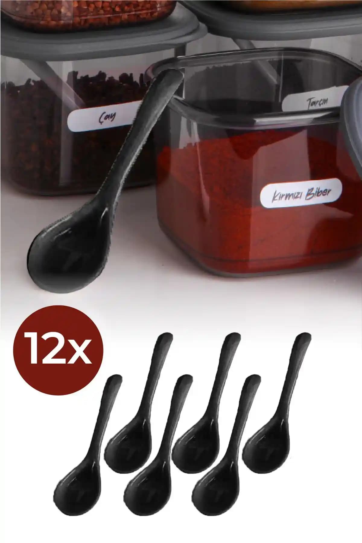 Vienev 12'li Siyah Baharat Kaşığı Seti: Fonksiyonel ve Estetik Mutfak Gereci